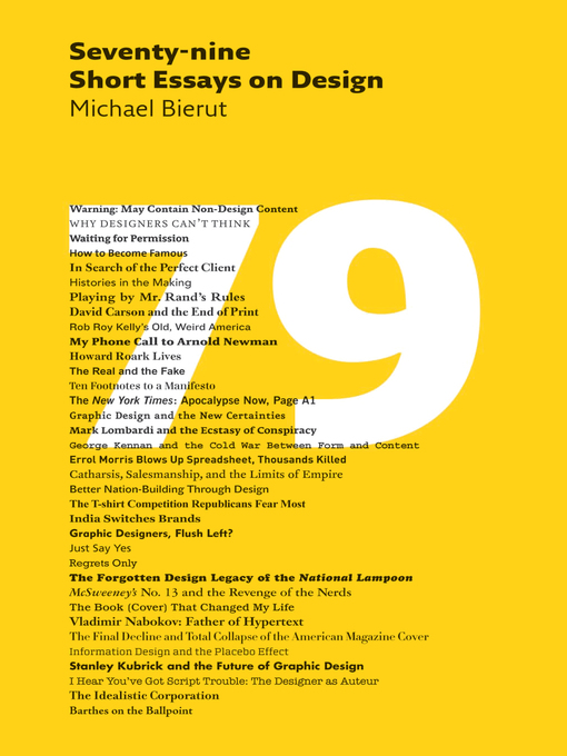 Title details for 79 Short Essays on Design by Michael Bierut - Available